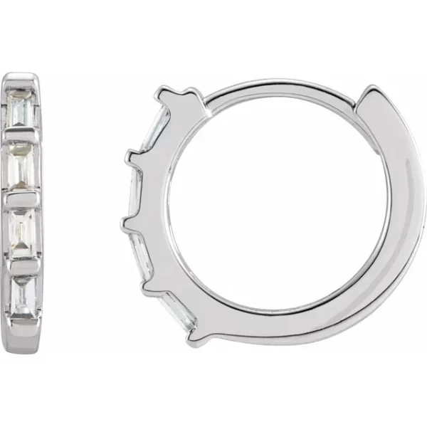 Sterling Silver Diamond Huggie Earrings