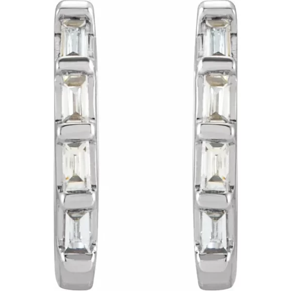 Sterling Silver Diamond Huggie Earrings - Image 2