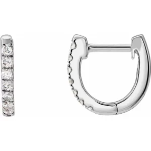 Sterling Silver Diamond Hoop Earrings
