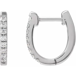 Sterling Silver Diamond Hoop Earrings