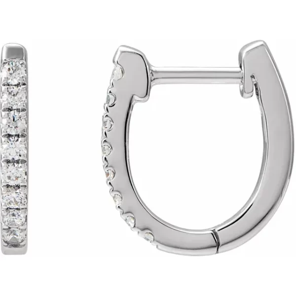Sterling Silver Diamond Hoop Earrings