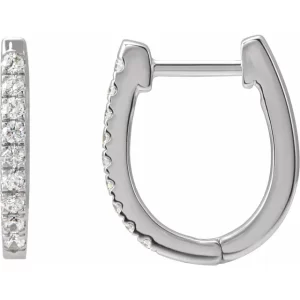 Sterling Silver Diamond Hoop Earrings