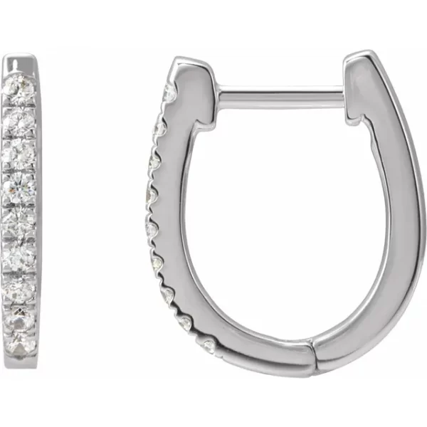 Sterling Silver Diamond Hoop Earrings