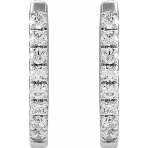 Sterling Silver Diamond Hoop Earrings - Image 2