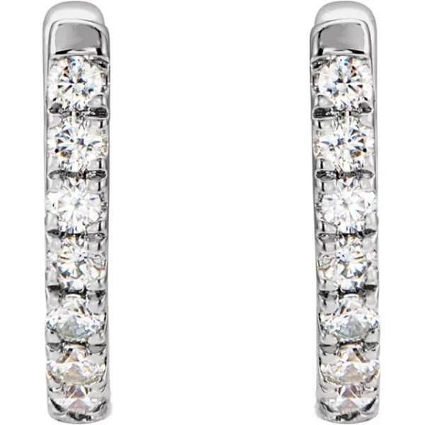 Sterling Silver Diamond Hoop Earrings - Image 2